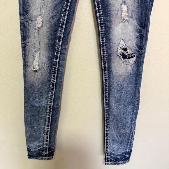 Rock Revival Peacoat Ankle Mid-Rise Skinny Stretch Jean Size 26 - Picture 11 of 16